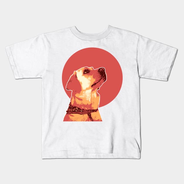 Retro Labrador Illustration Kids T-Shirt by boholoc0